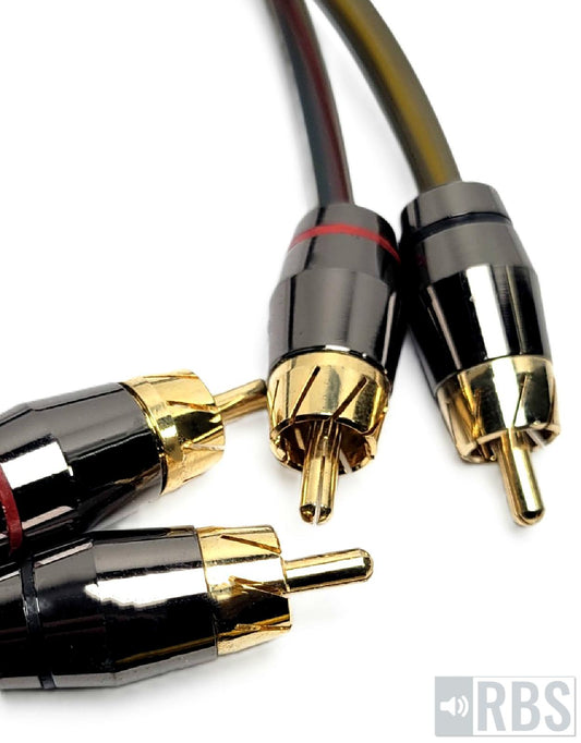 1.5' Dual Male RCA Cable Speaker Subwoofer Amplifiers Hi-Fi Nylon Braided Stereo