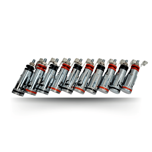 5 SET/10pcs (Red/Black) - Spring Loaded Binding Post - 4 Gauge - Chrome